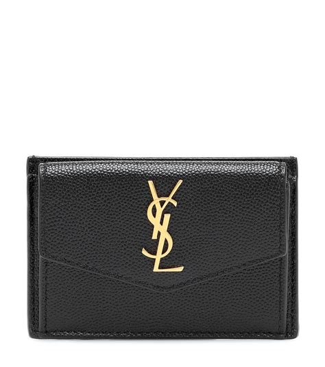 ysl pebbled leather zip card case|ysl card holders.